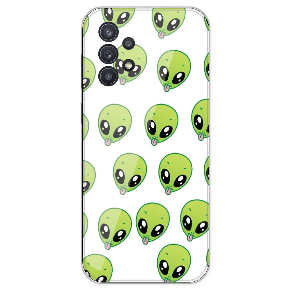 Alien - Clear Printed Silicone Case For Samsung Galaxy A32
