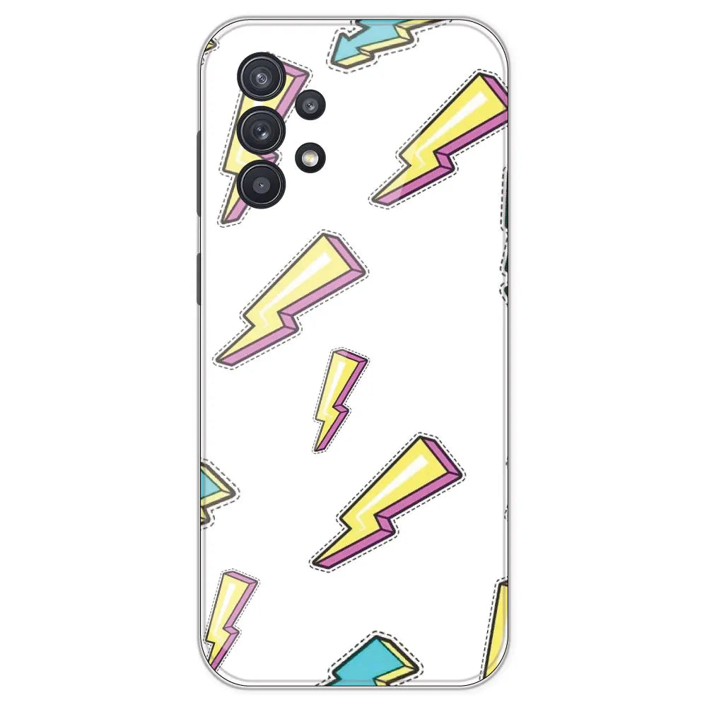 Lighting Bolts - Clear Printed Silicone Case For Samsung Galaxy A32