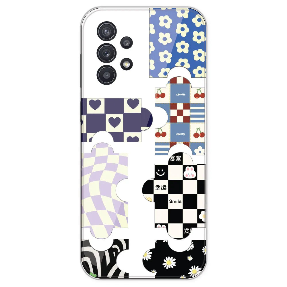 Aesthetic Puzzle - Clear Printed Silicone Case For Samsung Galaxy A32