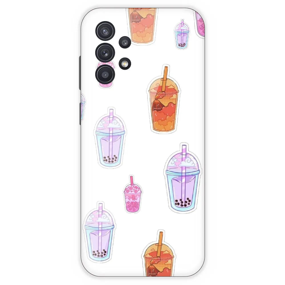 Bubble Tea - Clear Printed Silicone Case For Samsung Galaxy A32