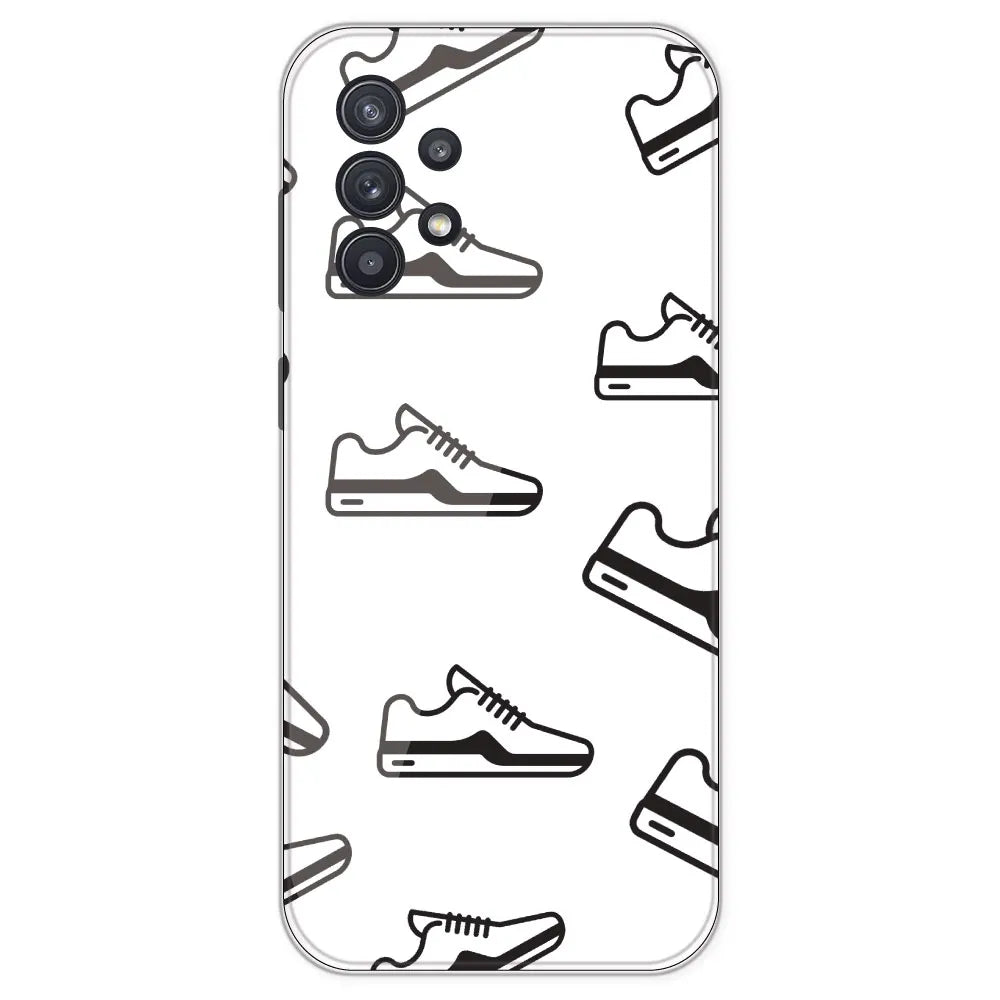 Black Sneakers - Clear Printed Silicone Case For Samsung Galaxy A32