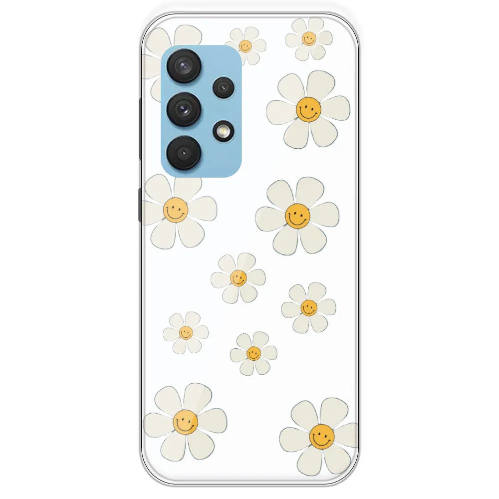 Smile Flowers - Clear Printed Silicone Case For Samsung Galaxy A33