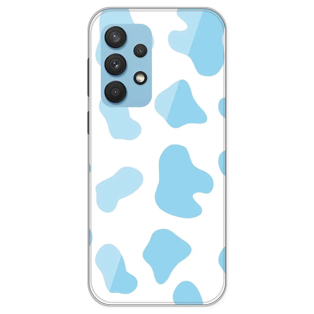 Blue Cow Print - Clear Printed Silicone Case For Samsung Galaxy A33