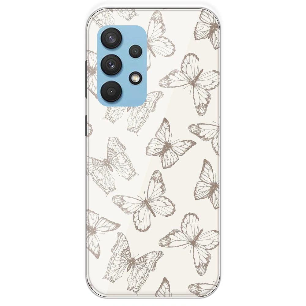 White Butterflies - Printed Silicone Case For Samsung Galaxy A33