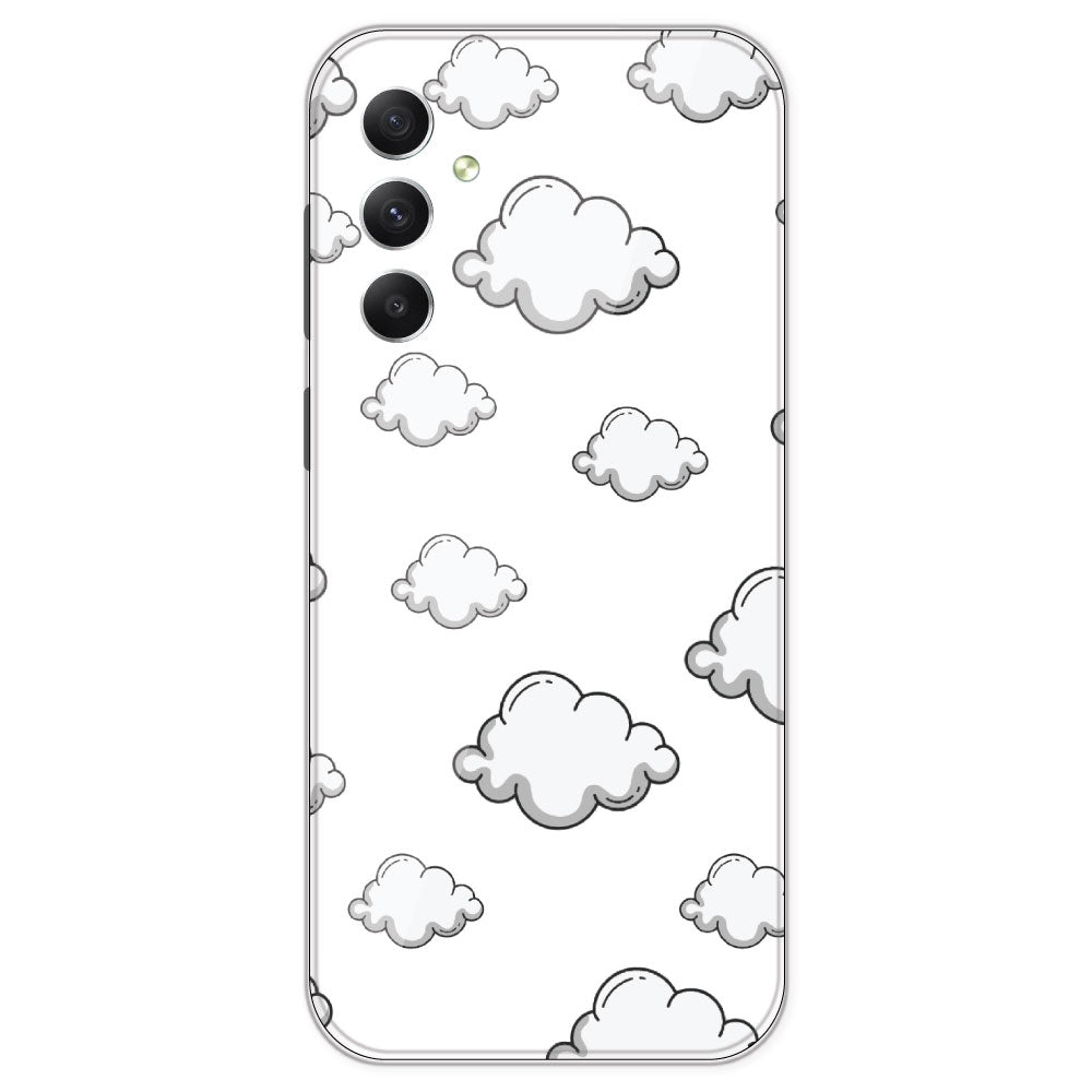 Clouds - Clear Printed Silicone Case For Samsung Galaxy A34