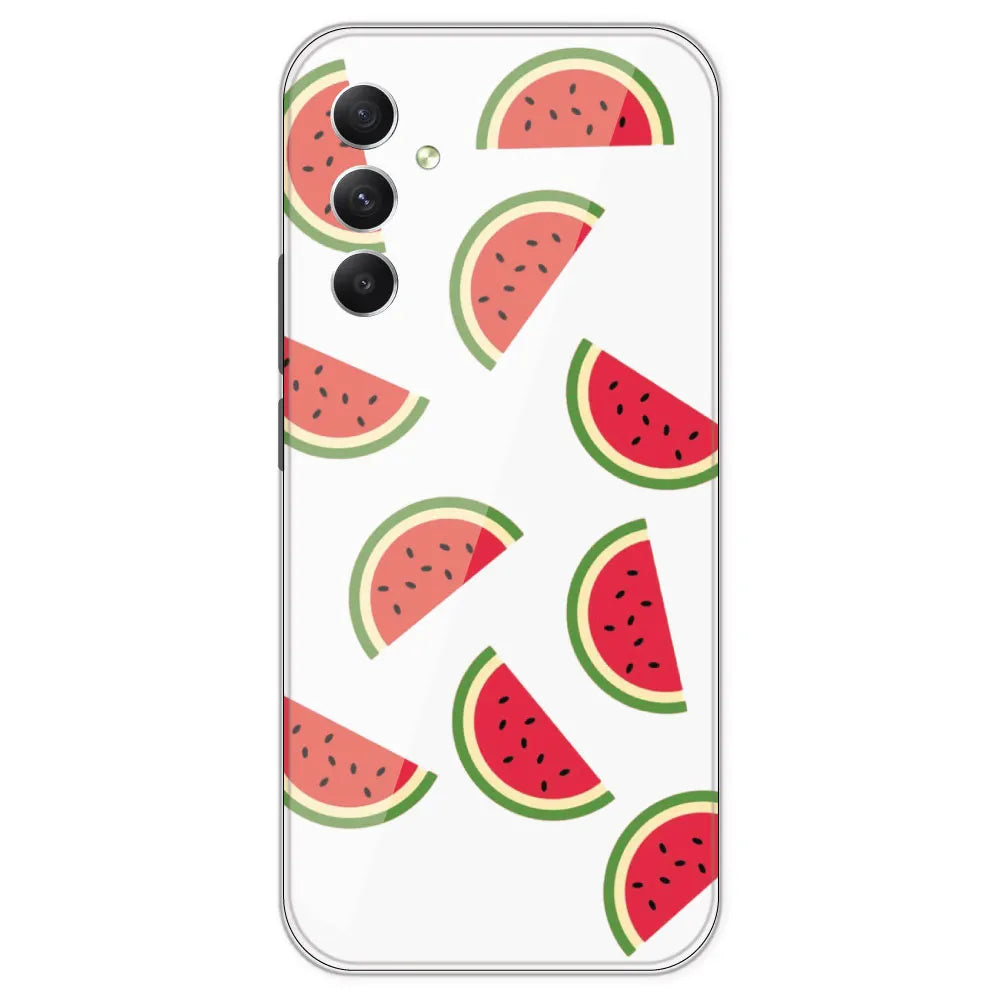 Watermelons - Clear Printed Silicone Case For Samsung Galaxy A34