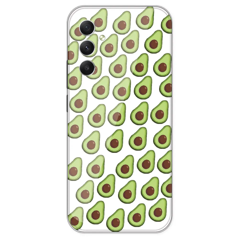 Avocado - Clear Printed Silicone Case For Samsung Galaxy A34