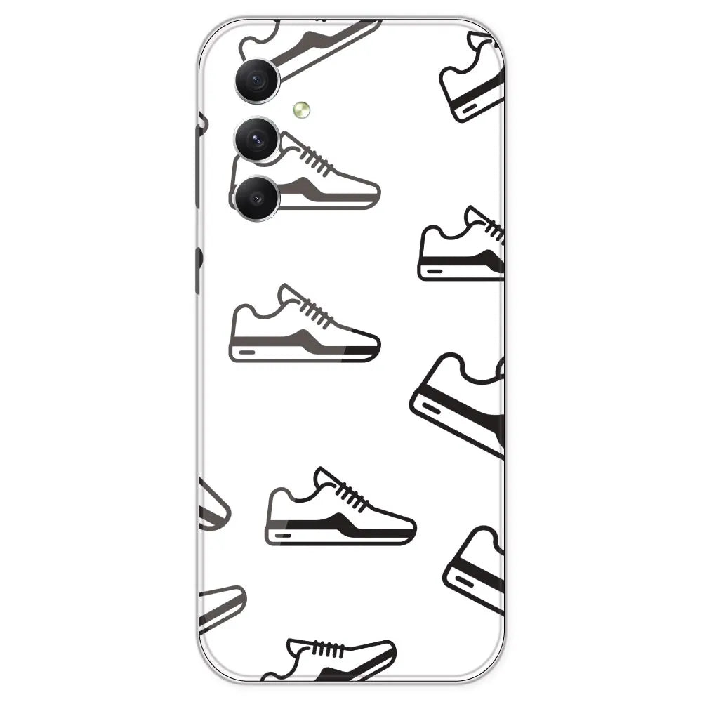 Black Sneakers - Clear Printed Silicone Case For Samsung Galaxy A34