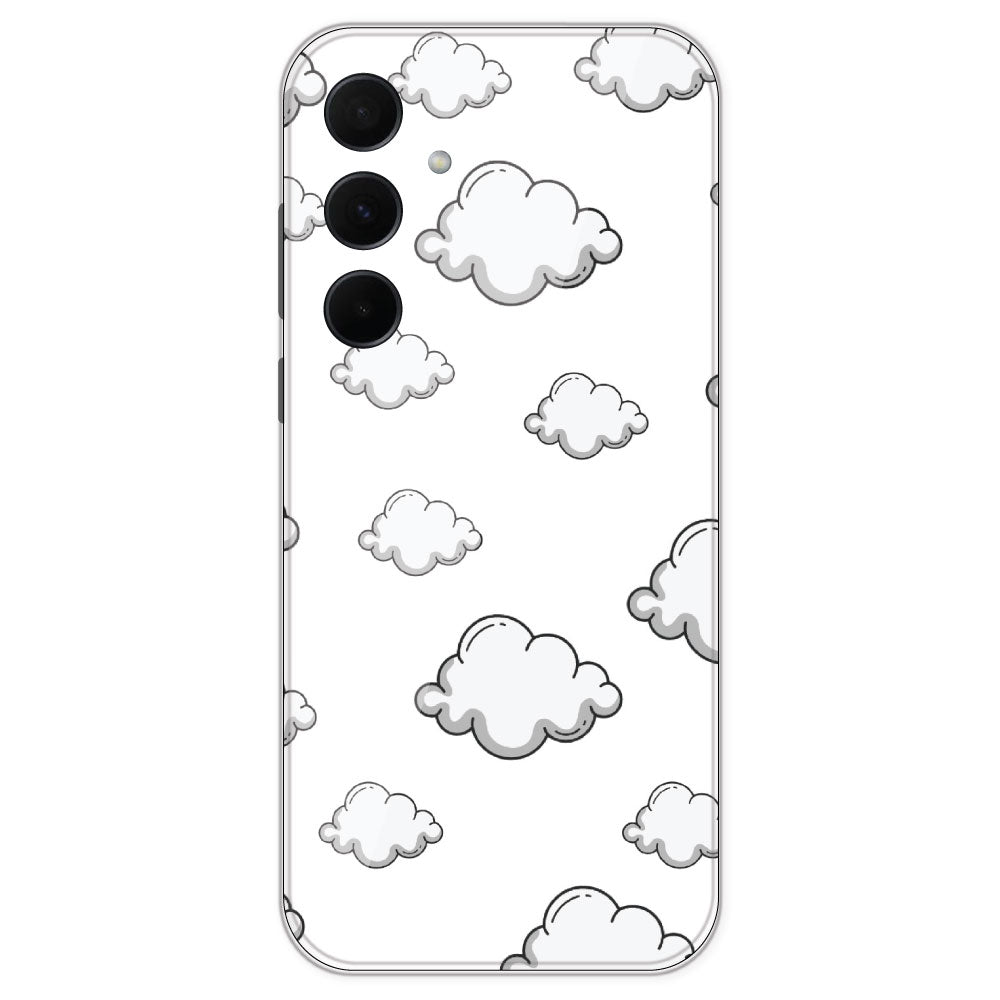 Clouds - Clear Printed Silicone Case For Samsung Galaxy A35
