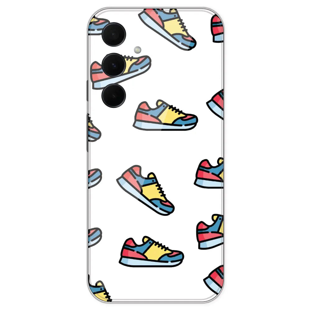 Sneakers - Clear Printed Silicone Case For Samsung Galaxy A35
