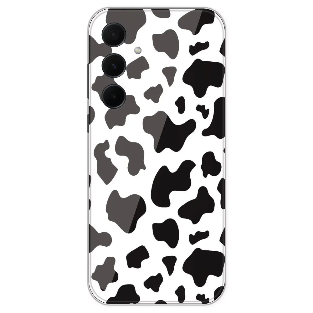 Cow Print - Clear Printed Silicone Case For Samsung Galaxy A35