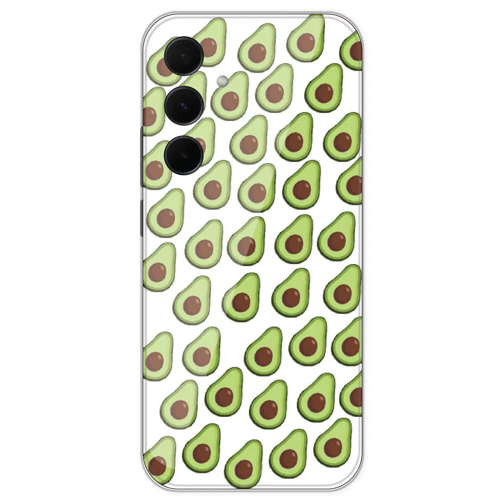 Avocado - Clear Printed Silicone Case For Samsung Galaxy A35