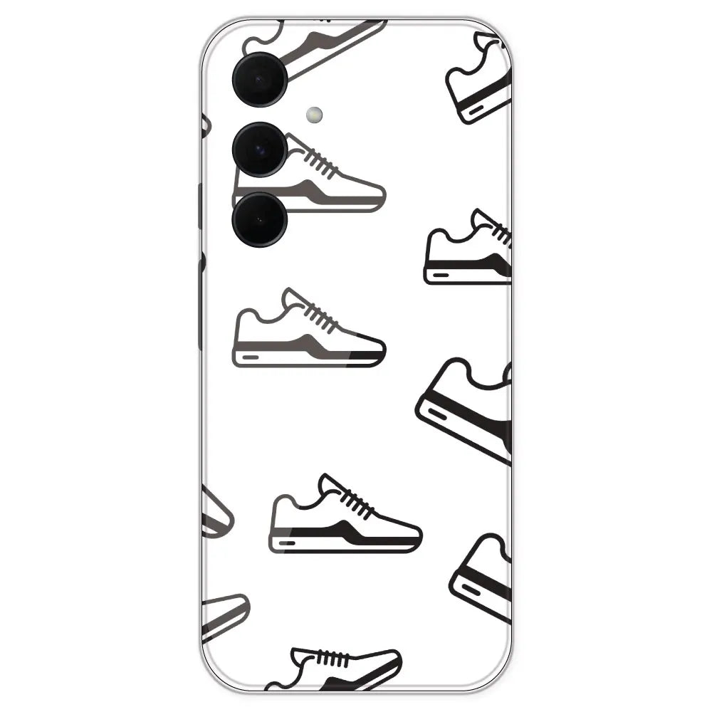 Black Sneakers - Clear Printed Silicone Case For Samsung Galaxy A35