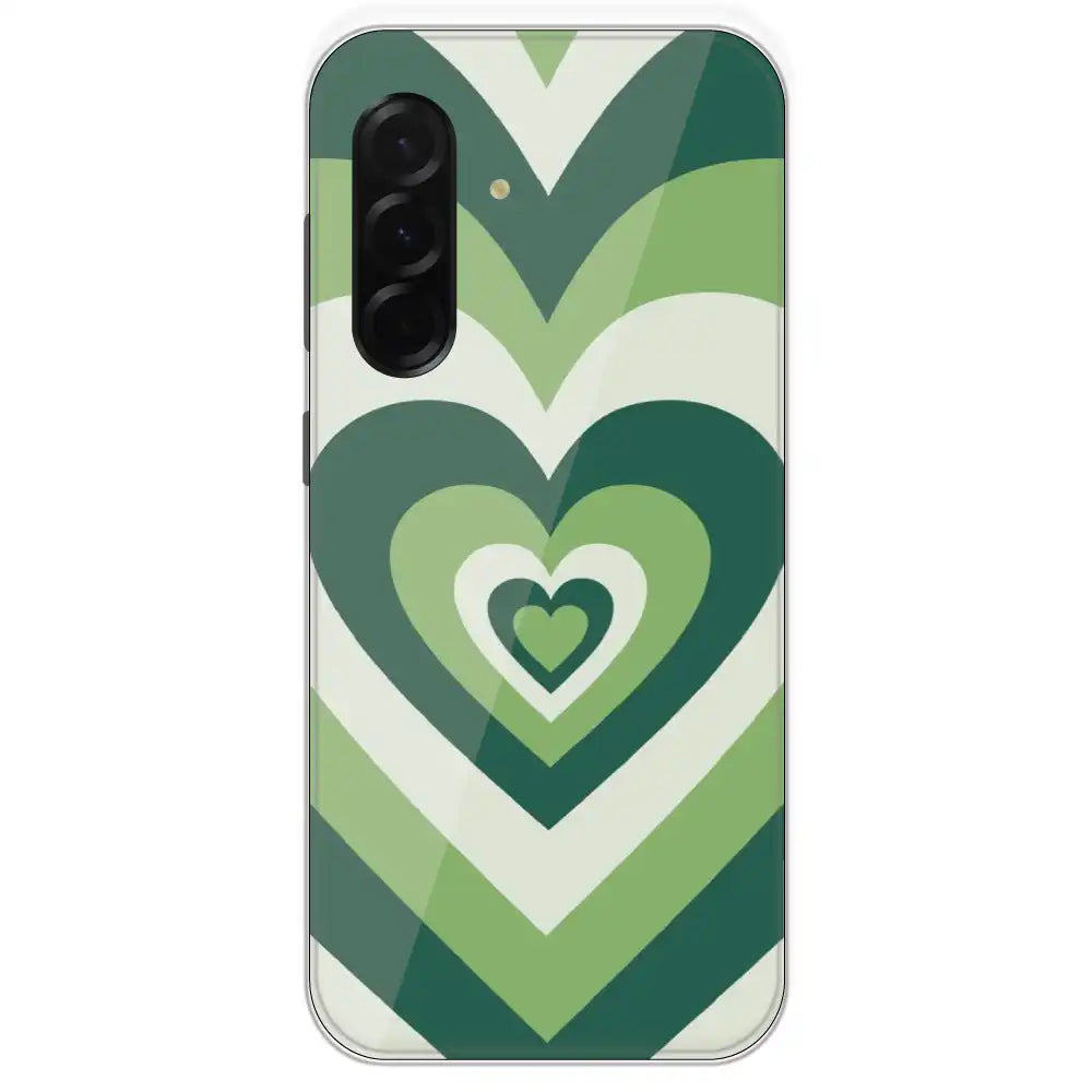 Dark Green Hearts - Printed Silicone Case For Samsung Galaxy A36