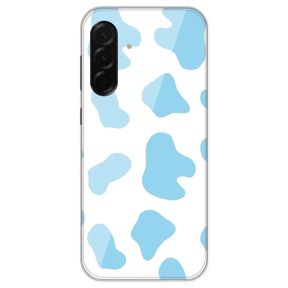 Blue Cow Print - Clear Printed Silicone Case For Samsung Galaxy A36