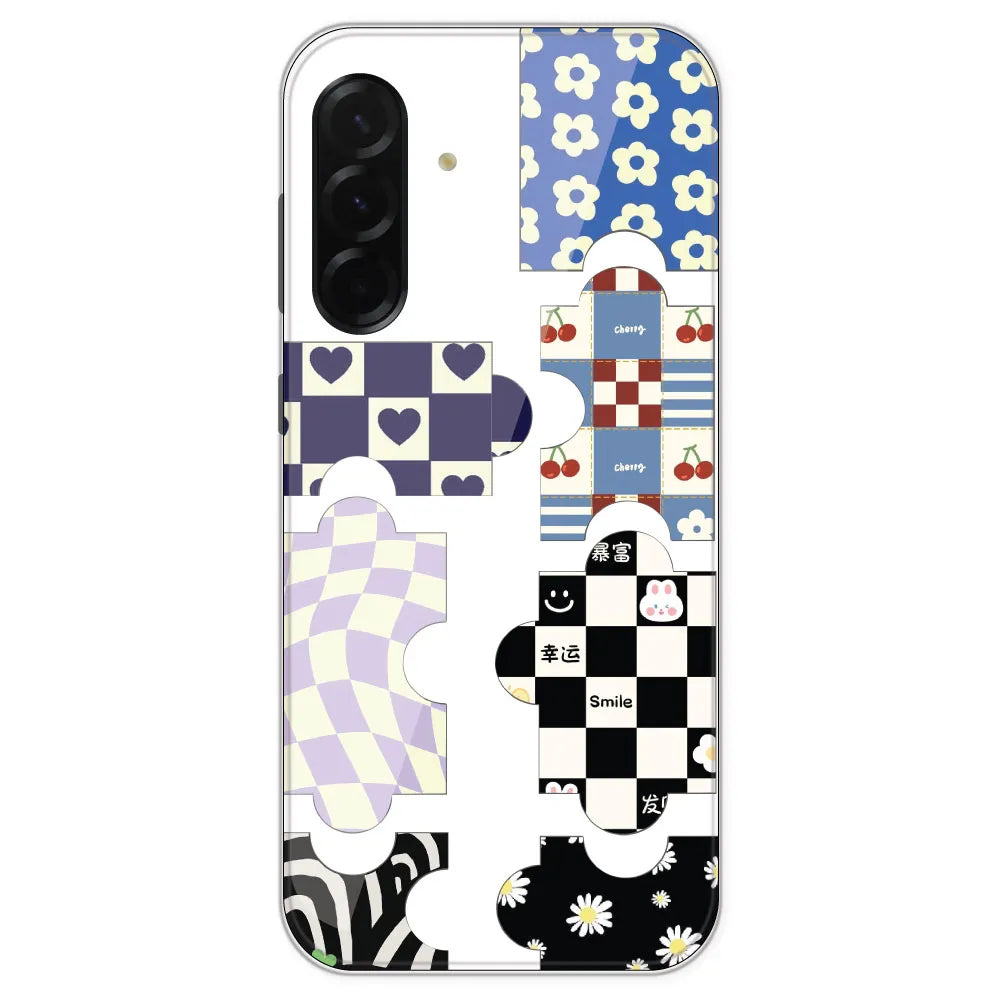Aesthetic Puzzle - Clear Printed Silicone Case For Samsung Galaxy A36