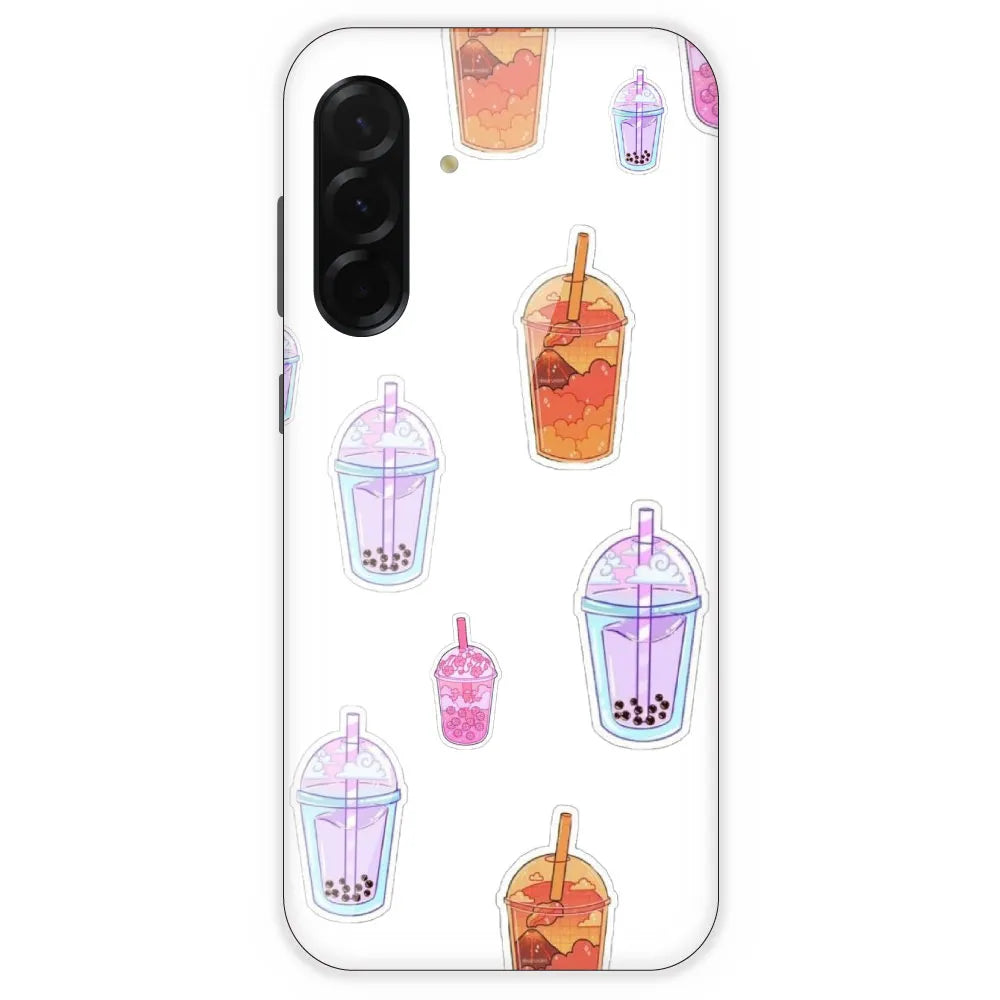 Bubble Tea - Clear Printed Silicone Case For Samsung Galaxy A36