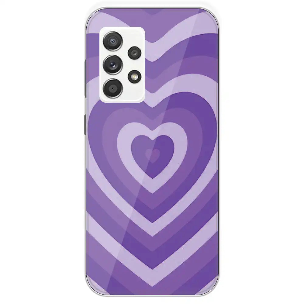 Purple Hearts - Printed Silicone Case For Samsung Galaxy A52