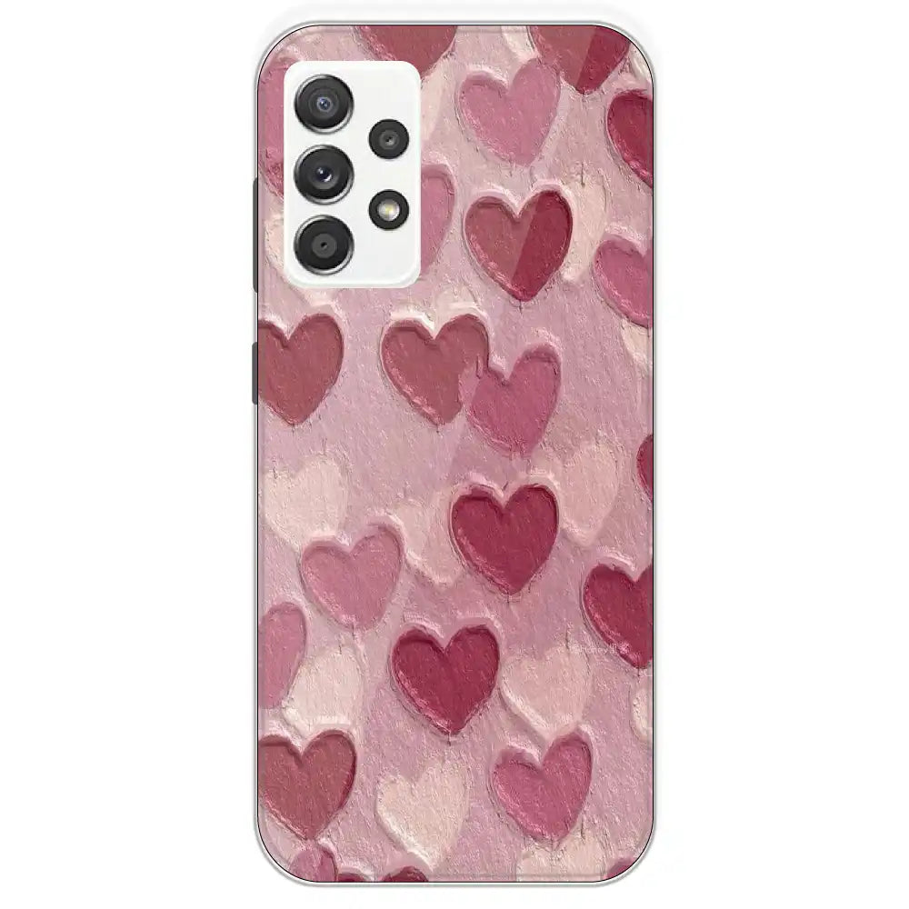 Pastel Hearts Love - Printed Silicone Case For Samsung Galaxy A52
