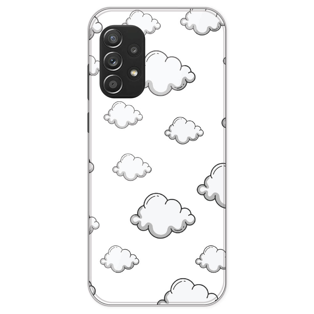 Clouds - Clear Printed Silicone Case For Samsung Galaxy A52S