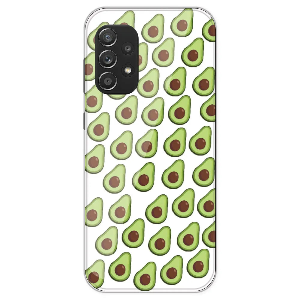 Avocado - Clear Printed Silicone Case For Samsung Galaxy A52S