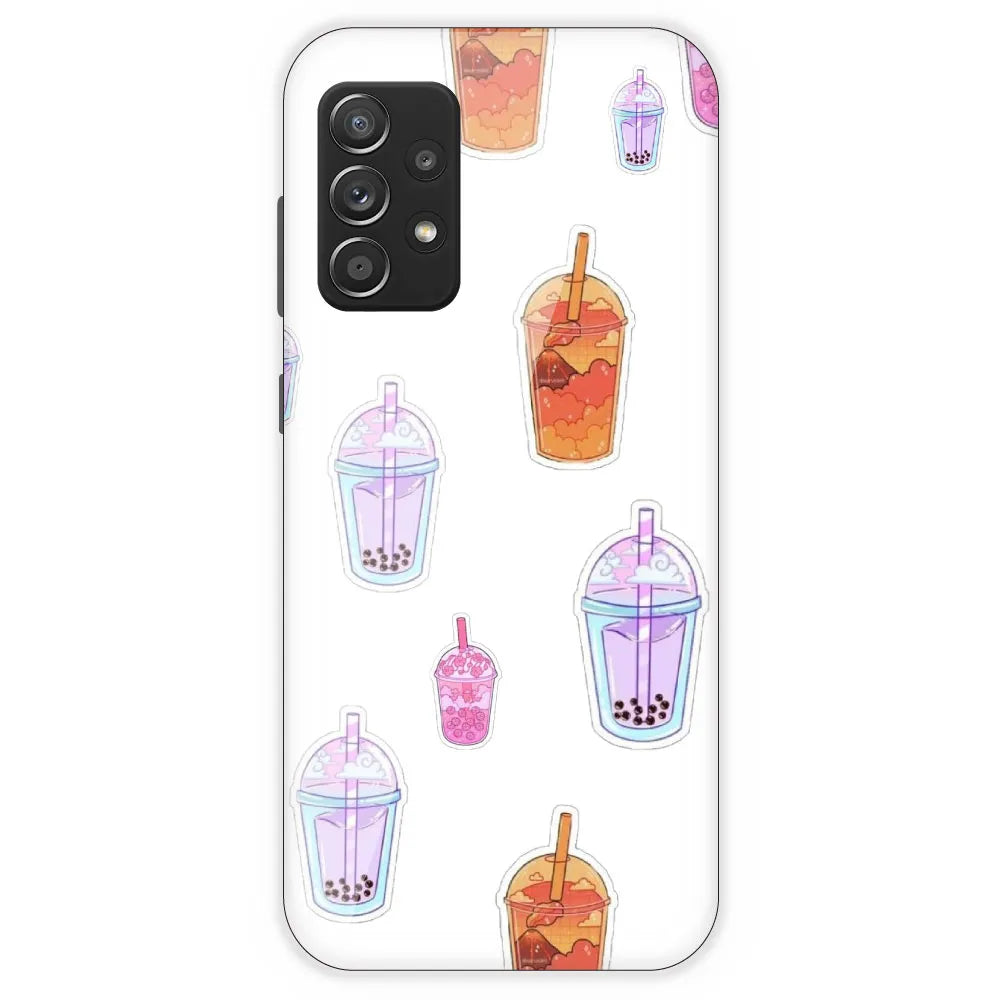 Bubble Tea - Clear Printed Silicone Case For Samsung Galaxy A52S