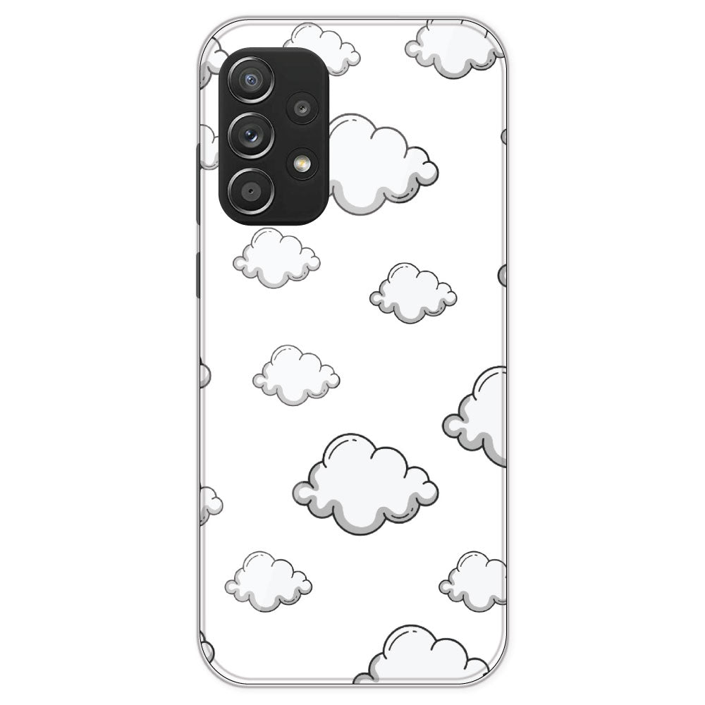 Clouds - Clear Printed Silicone Case For Samsung Galaxy A52