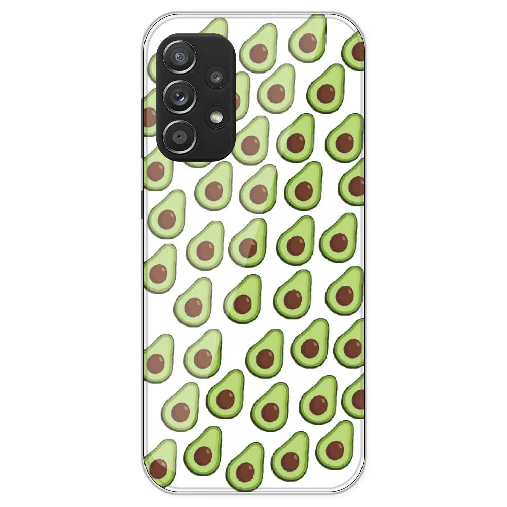 Avocado - Clear Printed Silicone Case For Samsung Galaxy A52