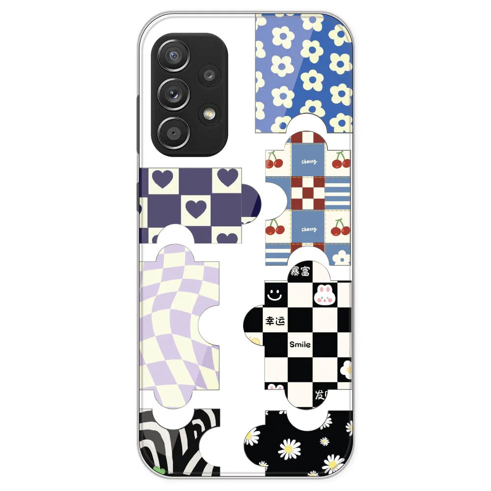 Aesthetic Puzzle - Clear Printed Silicone Case For Samsung Galaxy A52
