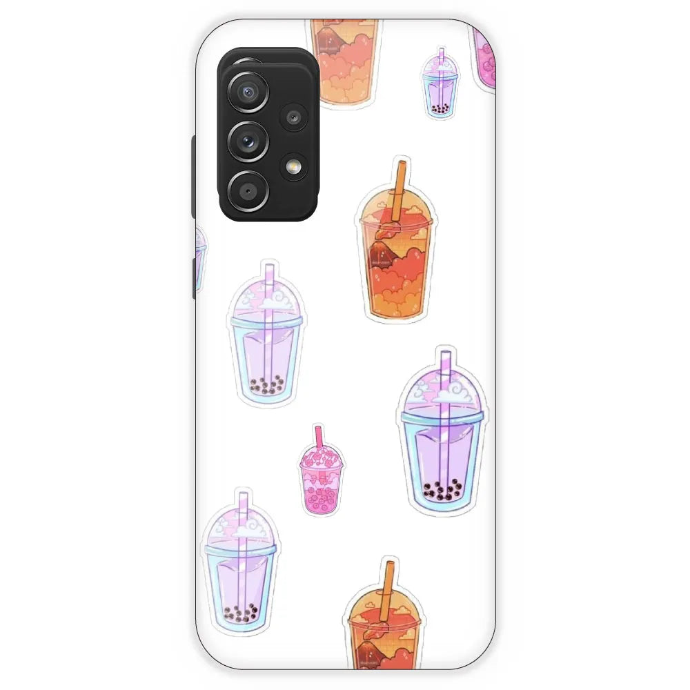 Bubble Tea - Clear Printed Silicone Case For Samsung Galaxy A52
