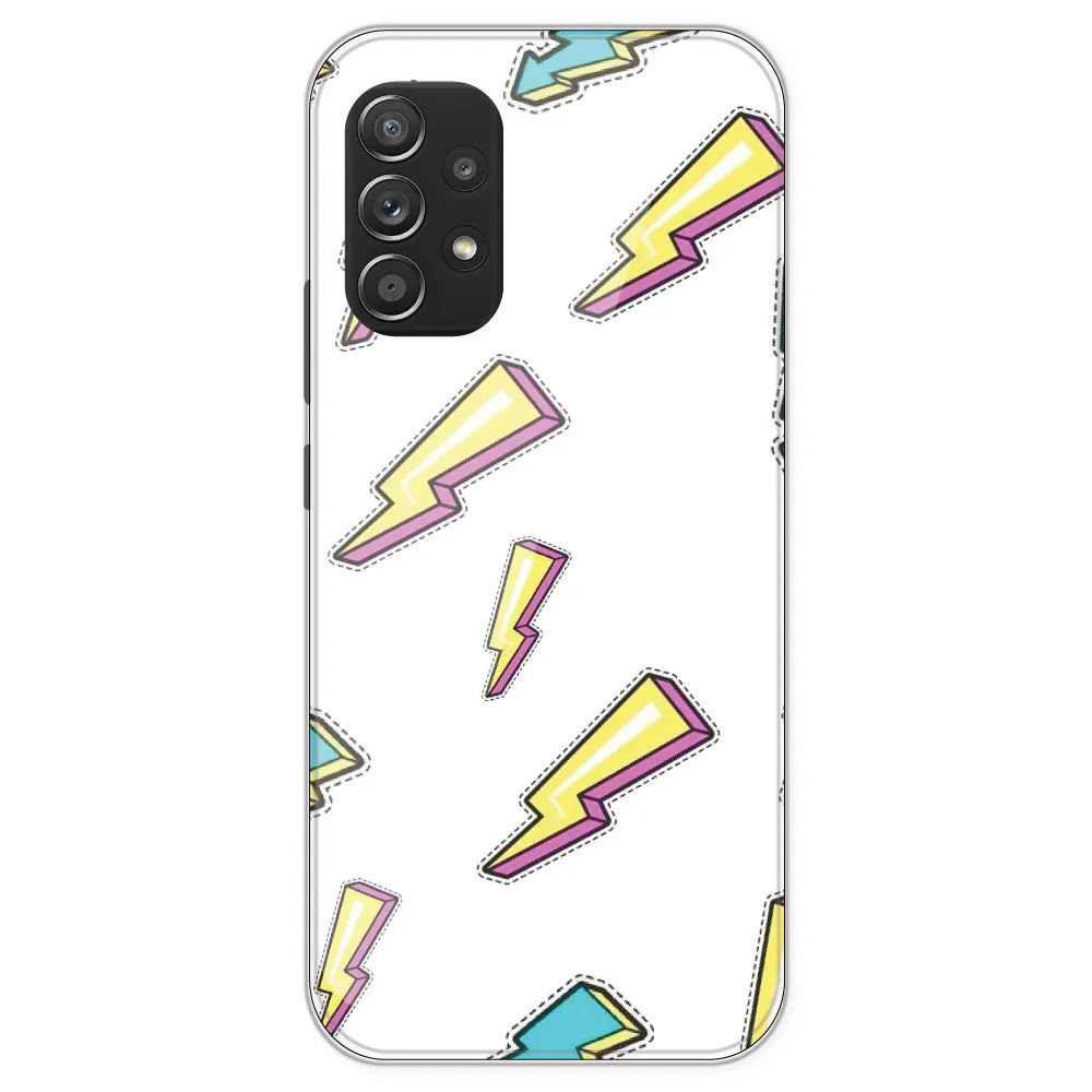 Lighting Bolts - Clear Printed Silicone Case For Samsung Galaxy A52