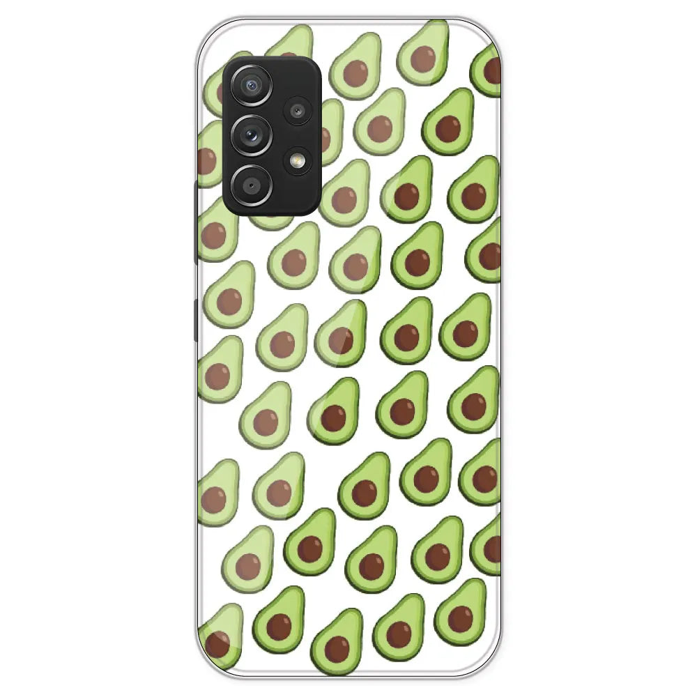 Avocado - Clear Printed Silicone Case For Samsung Galaxy A53