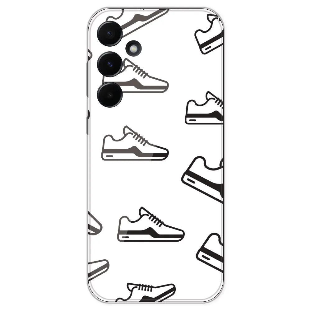 Black Sneakers - Clear Printed Silicone Case For Samsung Galaxy A55