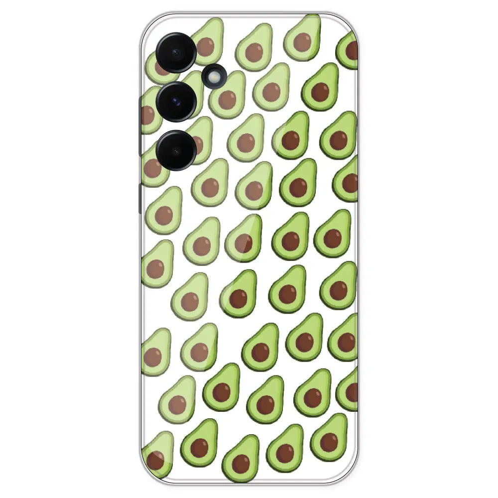 Avocado - Clear Printed Silicone Case For Samsung Galaxy A55