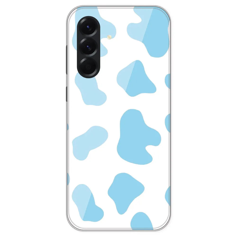 Blue Cow Print - Clear Printed Silicone Case For Samsung Galaxy A56