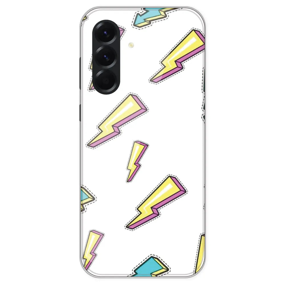 Lighting Bolts - Clear Printed Silicone Case For Samsung Galaxy A56