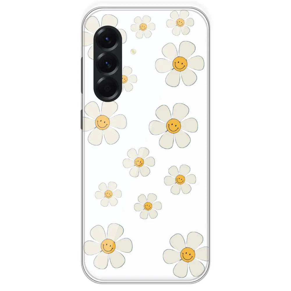 Smile Flowers - Clear Printed Silicone Case For Samsung Galaxy A56