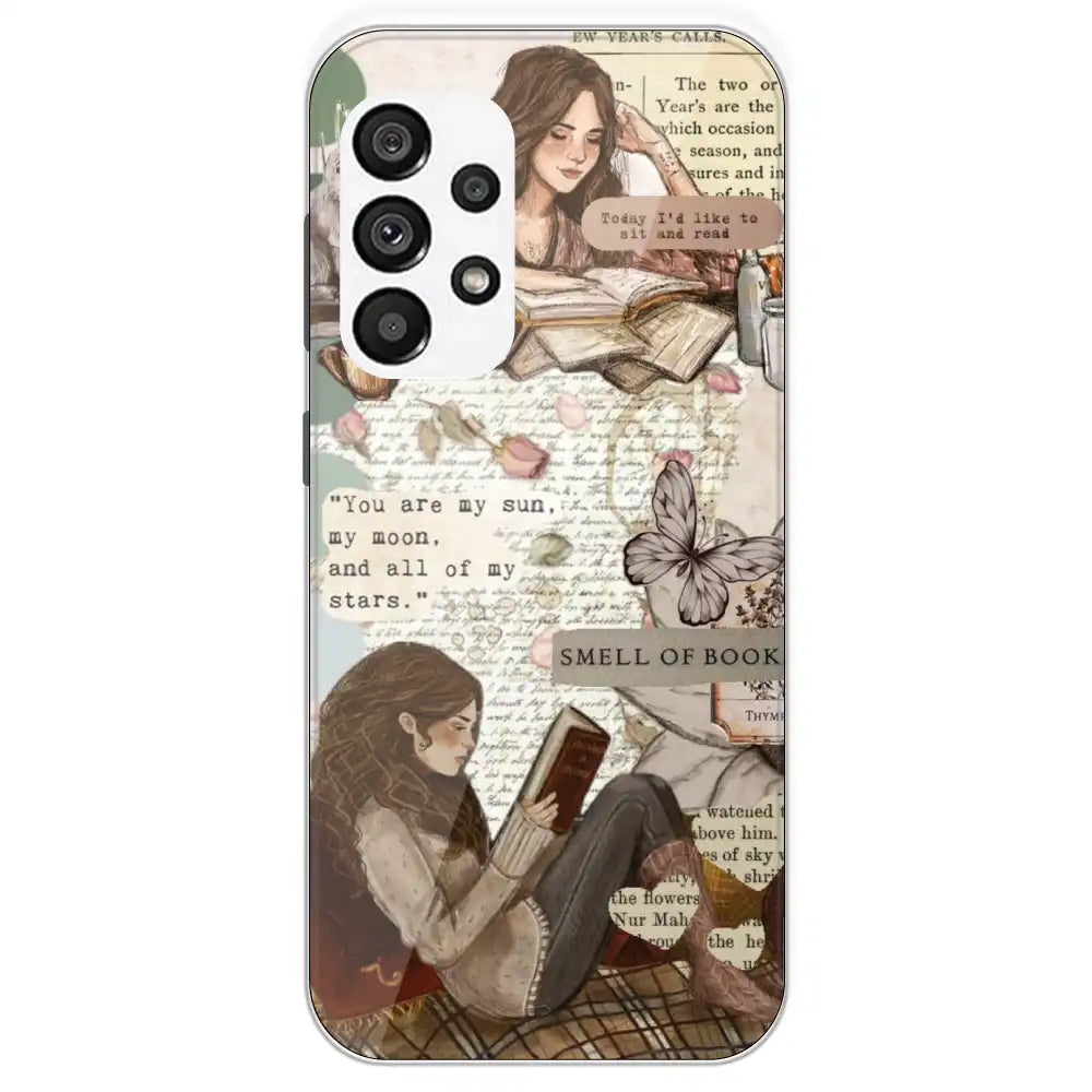Book Collage - Printed Silicone Case For Samsung Galaxy A73