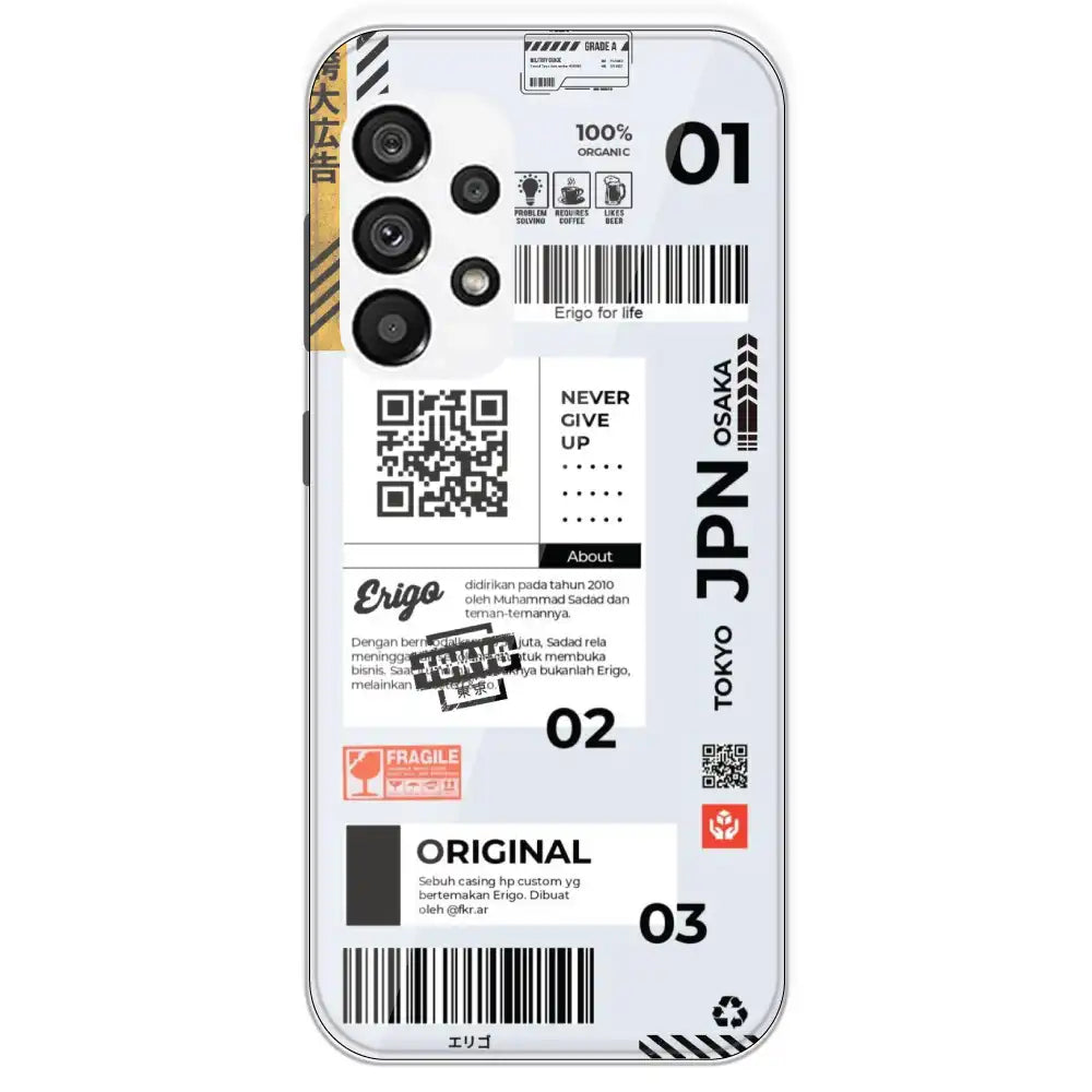 Barcode Labels - Printed Silicone Case For Samsung Galaxy A73