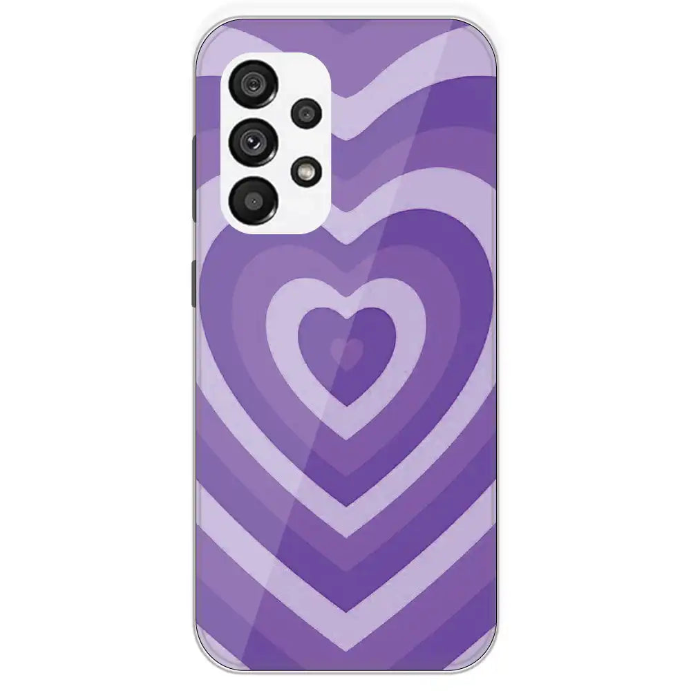 Purple Hearts - Printed Silicone Case For Samsung Galaxy A73