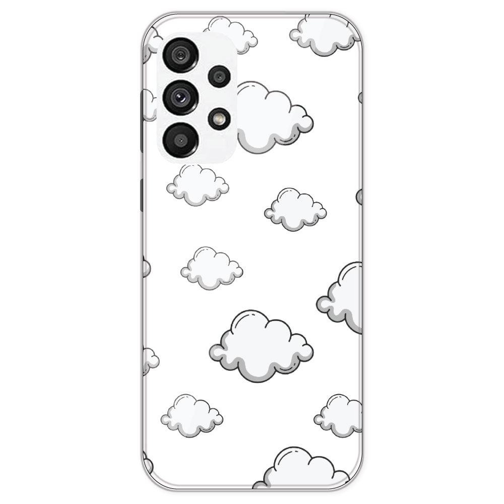 Clouds - Clear Printed Silicone Case For Samsung Galaxy A73