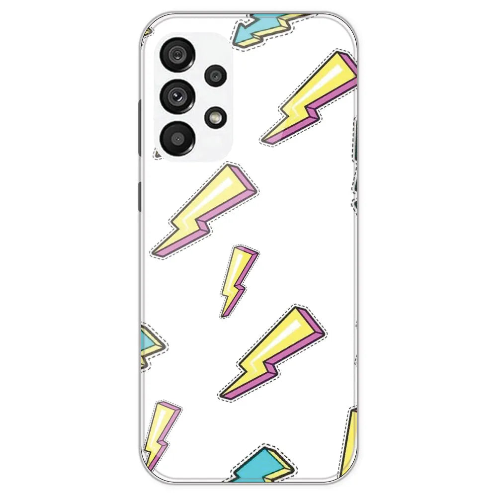 Lighting Bolts - Clear Printed Silicone Case For Samsung Galaxy A73