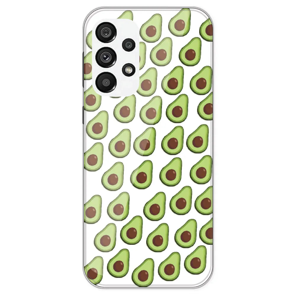 Avocado - Clear Printed Silicone Case For Samsung Galaxy A73