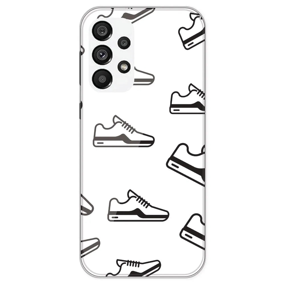 Black Sneakers - Clear Printed Silicone Case For Samsung Galaxy A73