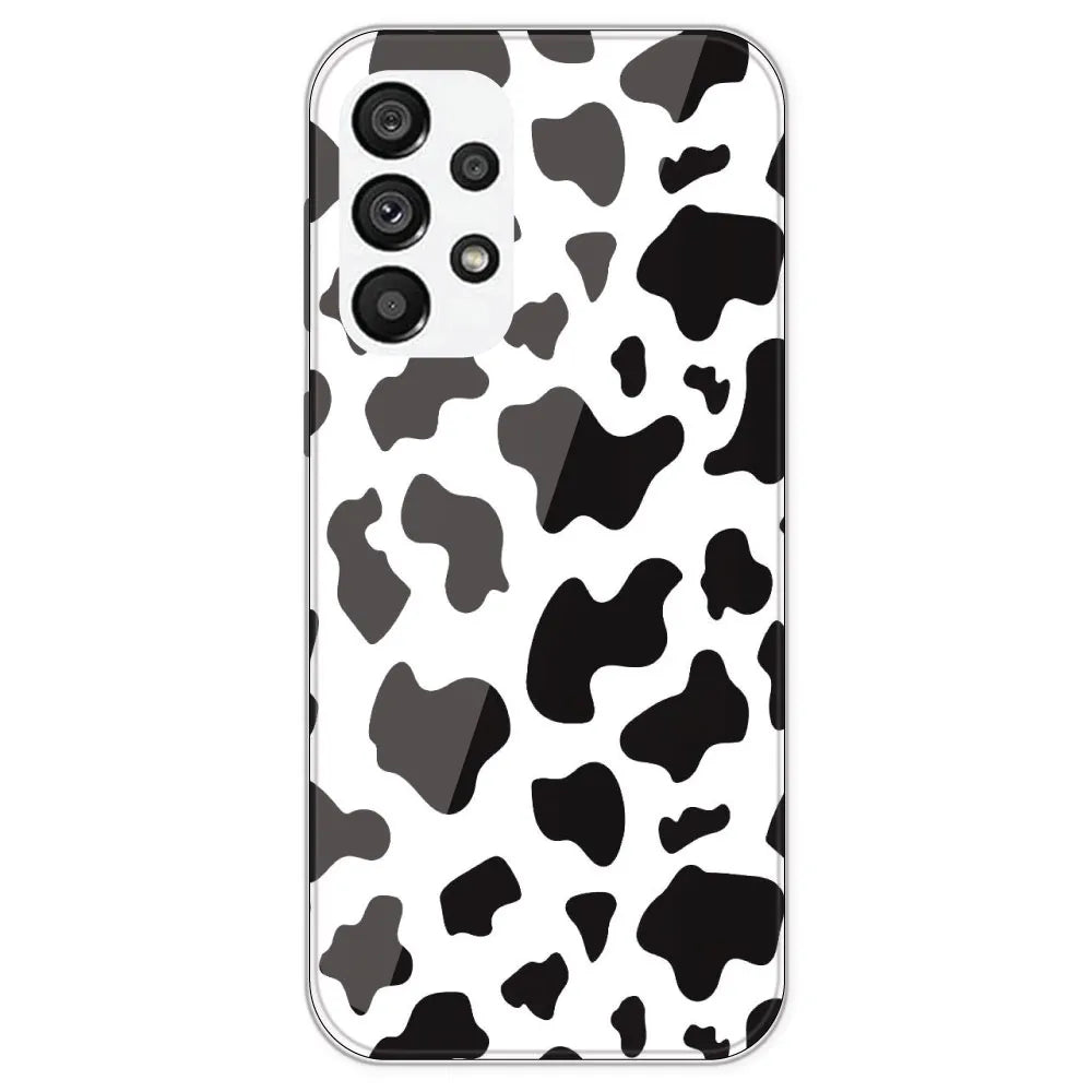 Cow Print - Clear Printed Silicone Case For Samsung Galaxy A73