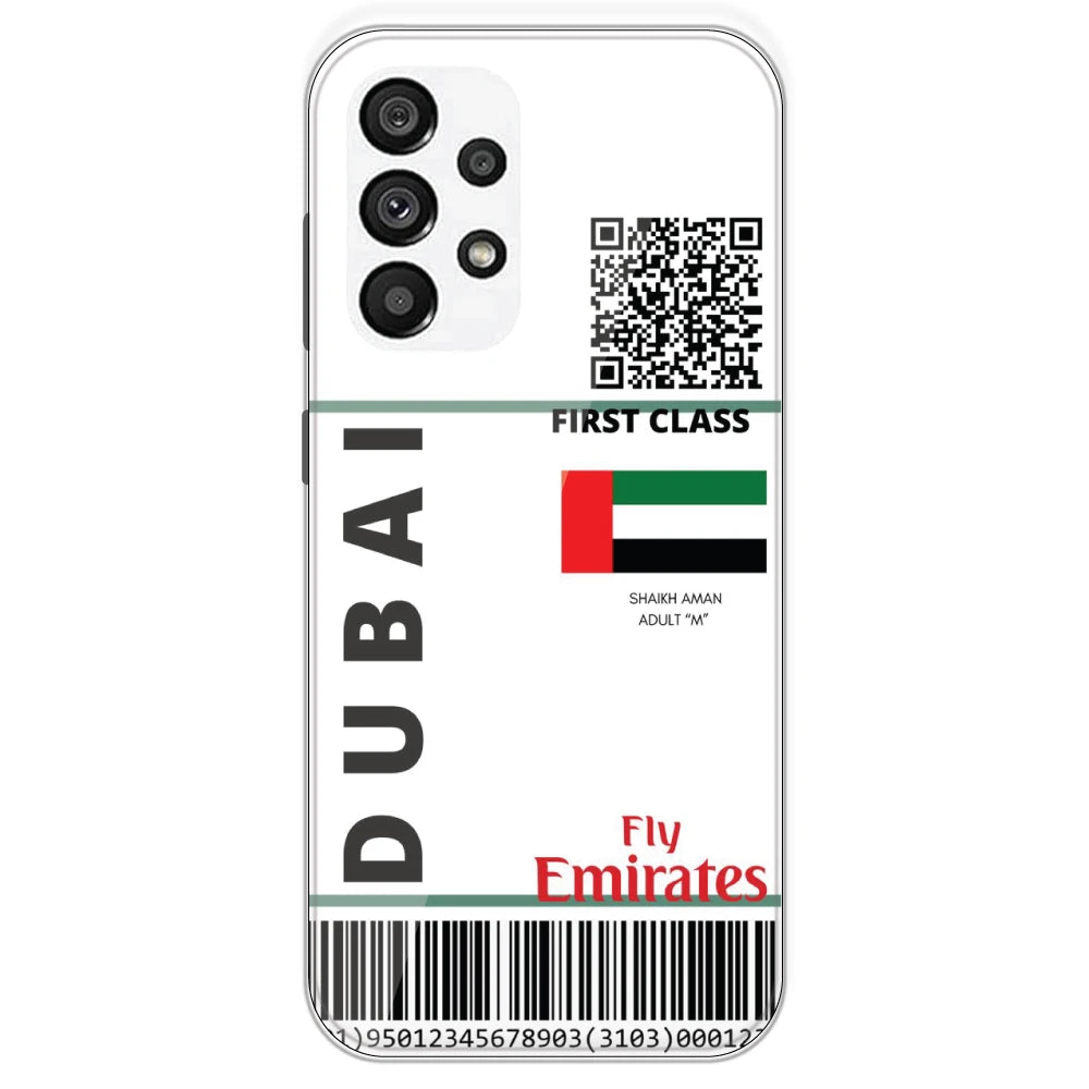 Dubai Ticket - Clear Printed Silicone Case For Samsung Galaxy A73