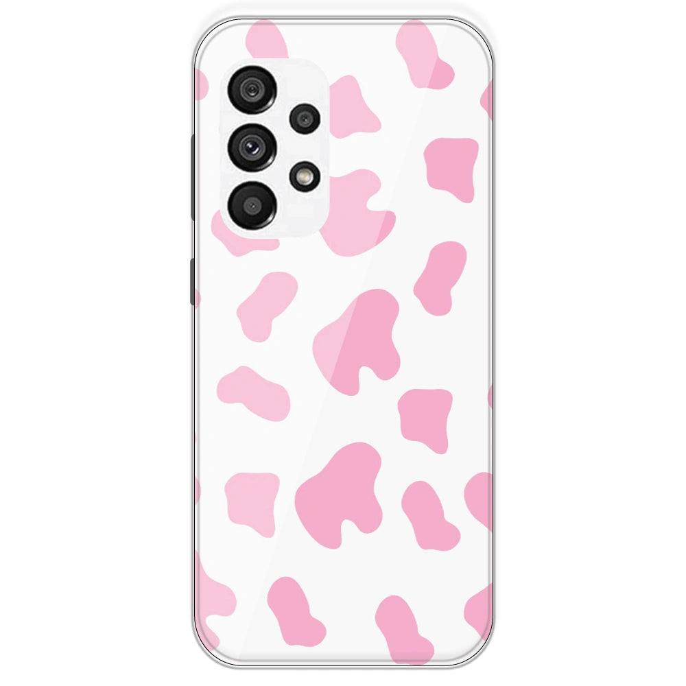 Pink Cow Print - Clear Printed Silicone Case For Samsung Galaxy A73