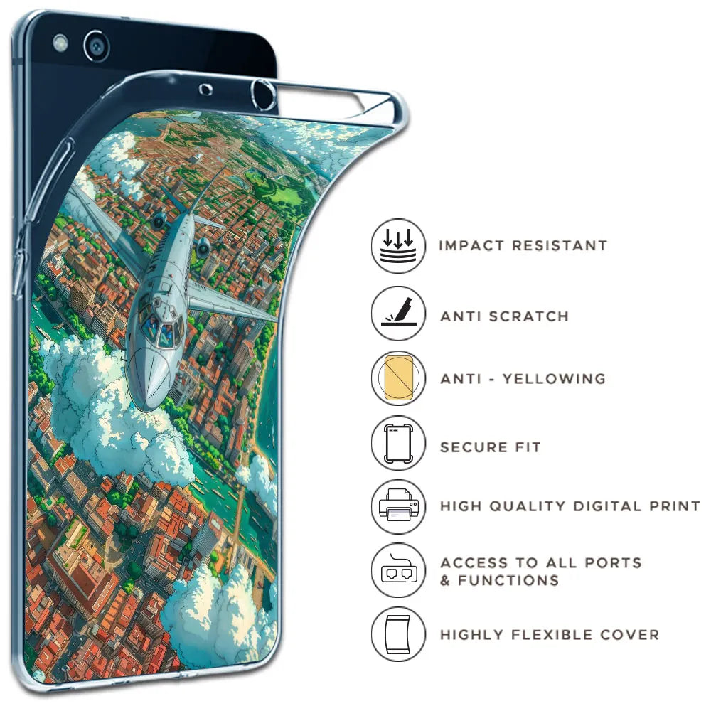 Flying Over City - Printed Silicone Case For Apple iPhone Infographic