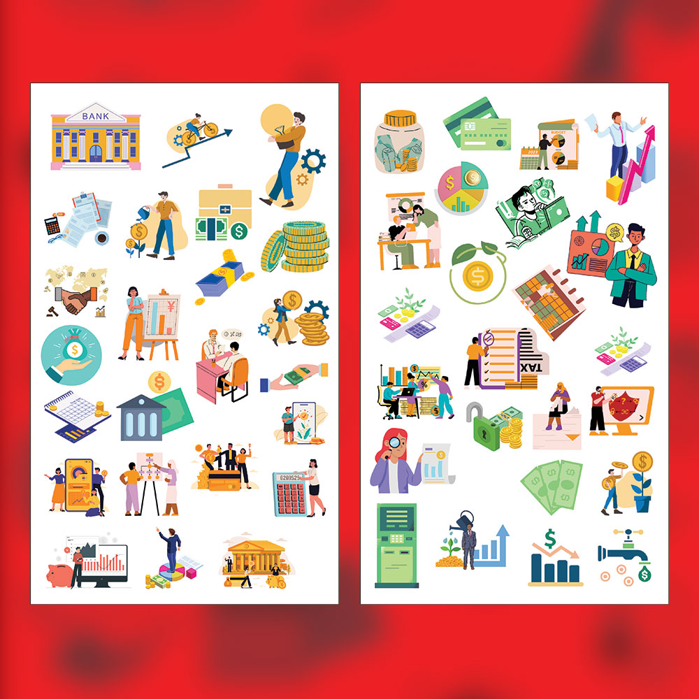 Banking Sticker Bundle – 48 Waterproof Aesthetic Stickers