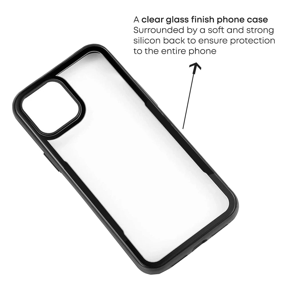 Rugged Black Border Clear Case For Apple iPhone Models